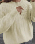 Women's cashmere jumper in pink, 100% premium cashmere, luxury soft winter knitwear