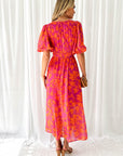 Women’s women's floral maxi dress v-neck