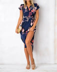 Sophie | Womens Dress Floral Wrap With Side Slit 6