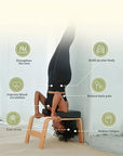 Stabiler Yoga Kopfstand Bock für Unisex Holz gepolstert vielseitig 1