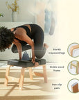 Stabiler Yoga Kopfstand Bock für Unisex Holz gepolstert vielseitig 4