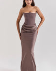 Strapless Corset Gown With Floor-Sweeping Hem 0