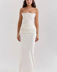 Strapless Corset Gown With Floor-Sweeping Hem 6