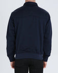 Men's dark blue harrington jacket with ribbed cuffs