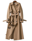 Women's khaki double breasted trench coat