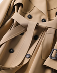 Women's khaki double breasted trench coat