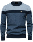 Men's blue classic crew neck knit jumper