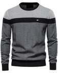 Men's blue classic crew neck knit jumper