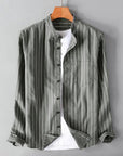 Summer Button Up Shirt With Pinstripes 1