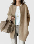 Women's dark grey elegant button-up tailored jacket
