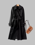 Women's khaki knee-length loose fit coat
