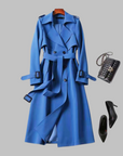 Women's khaki knee-length loose fit coat