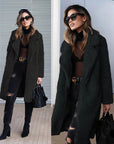 Women's apricot long teddy coat in borg fleece