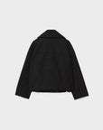 Women's navy short double-breasted wool coat