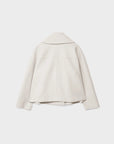 Women's navy short double-breasted wool coat
