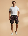 Vibrant Mens Swim Shorts with Flamingo Print 0