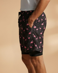 Vibrant Mens Swim Shorts with Flamingo Print 3