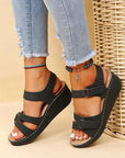 WOMEN'S WALKING SANDALS ADJUSTABLE TWIN STRAPS FLAT FOOTBED SLIDE-ON DESIGN 1