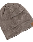 Grey fleece lined beanie for winter