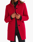 women's grey tailored stand collar city coat
