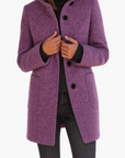 women's grey tailored stand collar city coat