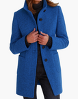 women's grey tailored stand collar city coat