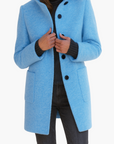women's tailored stand collar city coat for autumn and winter