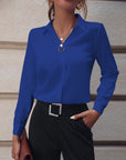Women's long sleeve blouse slim fit in white