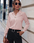 Women's long sleeve blouse slim fit in white