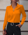 Women's long sleeve blouse slim fit in white