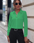 Women's long sleeve blouse slim fit in white