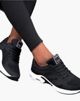 Women's orthopedic sneakers in pink and blue with cushioned supportive sole