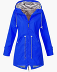 women's black hooded waterproof windbreaker rain jacket