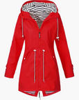 women's black hooded waterproof windbreaker rain jacket