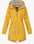 women's black hooded waterproof windbreaker rain jacket