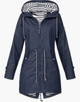 women's black hooded waterproof windbreaker rain jacket