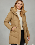 women's hooded padded quilted winter coat parka