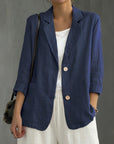 Women's casual blazer relaxed fit in navy blue