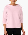 Women's stand collar top long sleeve in white
