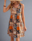 Womens Dress Boho Patchwork Mini Sleeveless 1