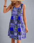 Womens Dress Boho Patchwork Mini Sleeveless 3