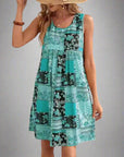 Womens Dress Boho Patchwork Mini Sleeveless 4