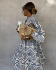Womens Dress Boho Patterned Long Sleeve Relaxed Fit 2