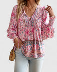 Womens Top Floral Peasant Long Sleeve Blouse 0