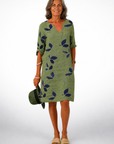 Charming Women's Dress With V-Neck Design 0