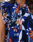 Womens Dress Floral Mini With Ruffle Sleeves