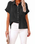 Women's Shirt With Pocket - Short Sleeve