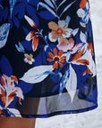 Womens Dress Floral Mini With Ruffle Sleeves