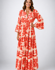 Womens Dress Floral Print Long Sleeve Midi 0