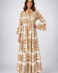 Womens Dress Floral Print Long Sleeve Midi 0